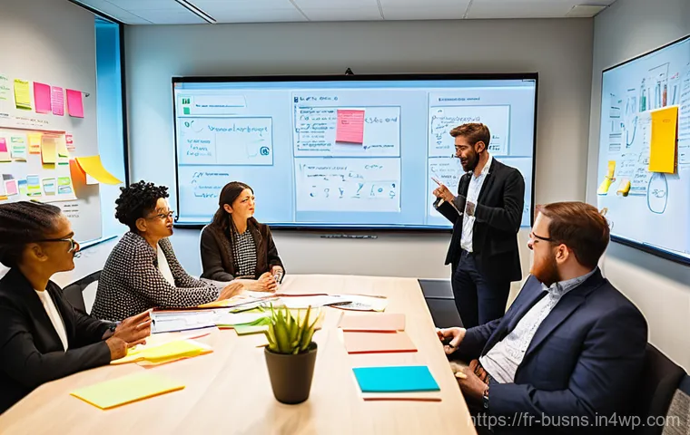 비즈니스 민첩성 향상을 위한 워크숍 기획 - **Prompt 1: Dynamic Innovation Workshop**
A group of 8-10 diverse professionals, men and women o...